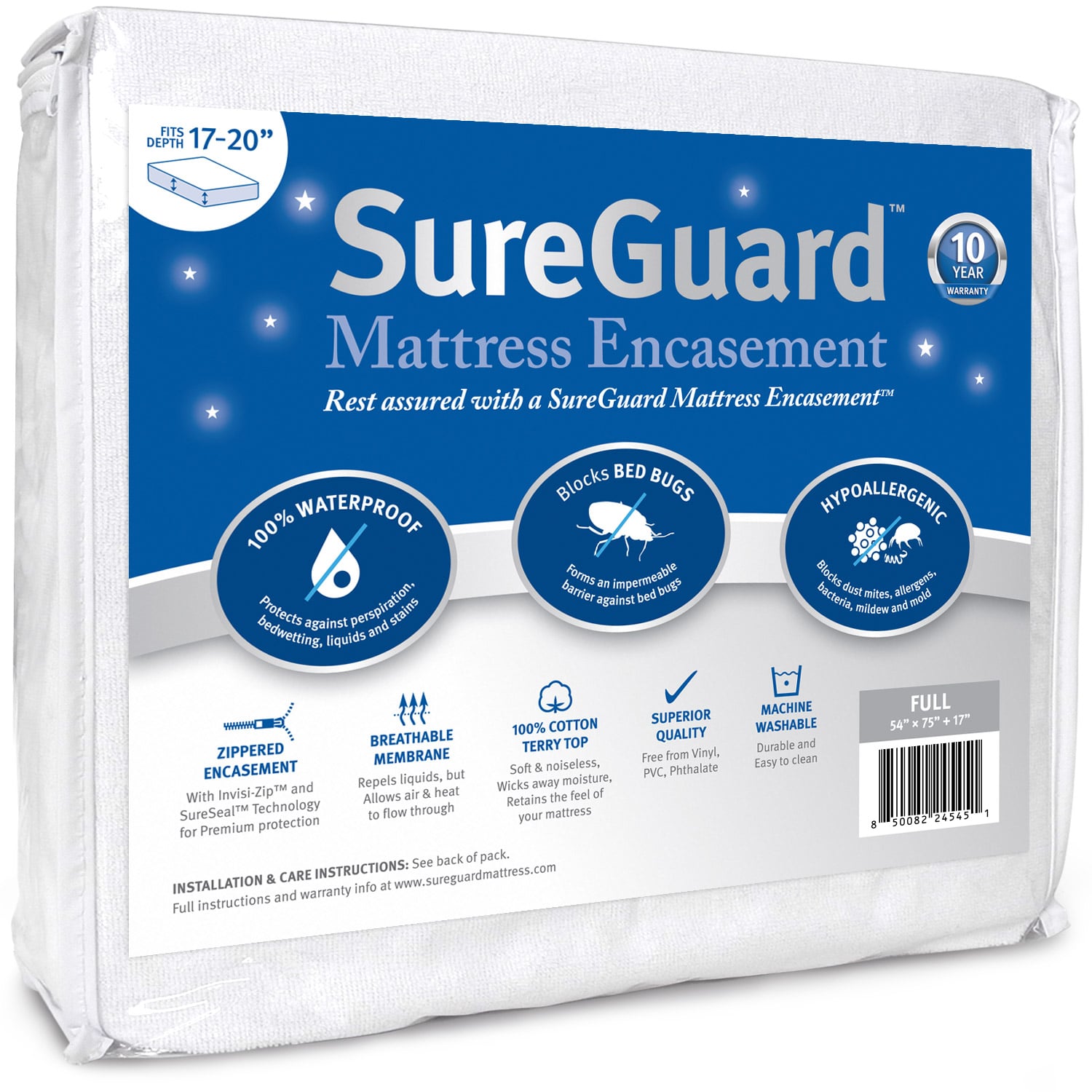 Full (17-20 in. Deep) SureGuard Mattress Encasement