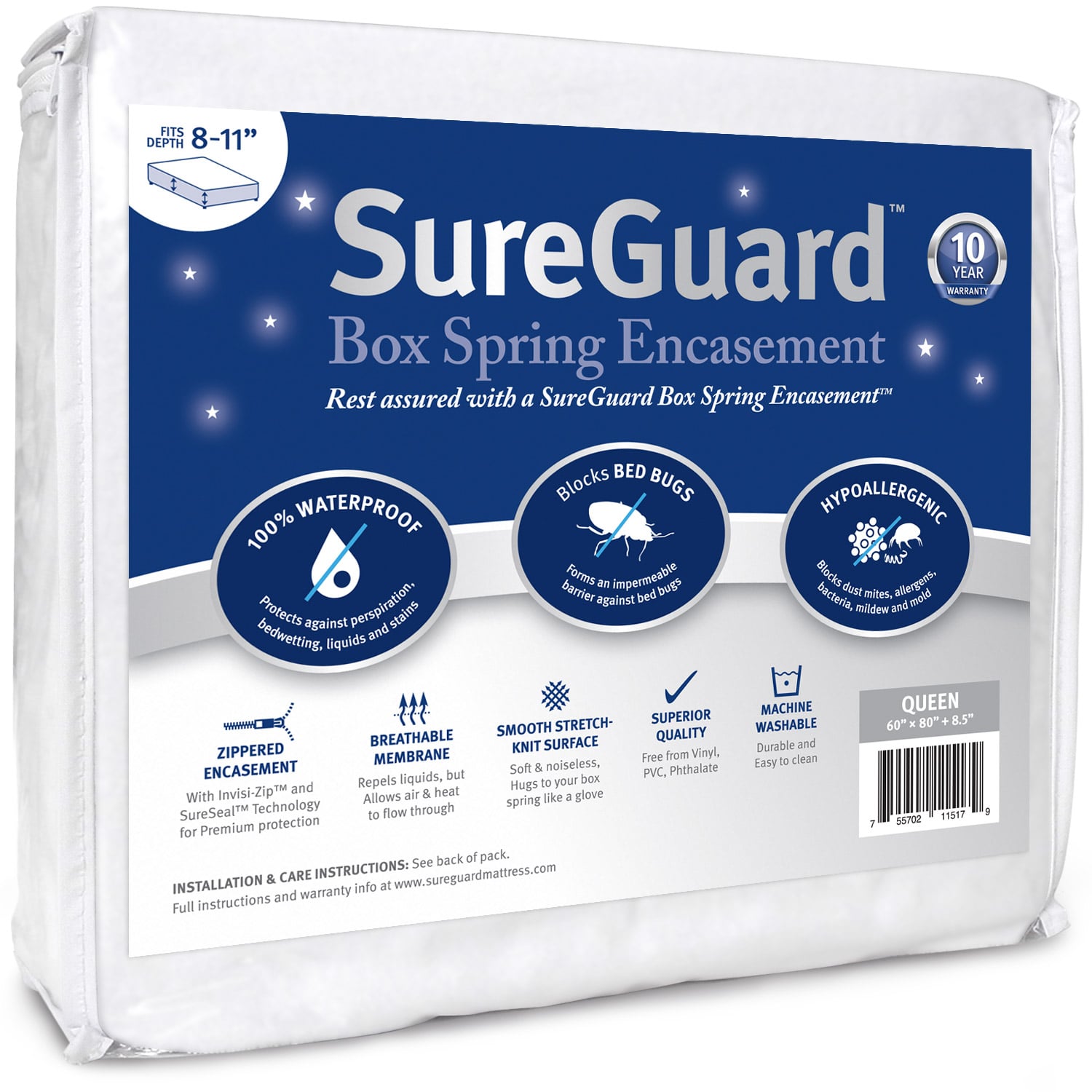 Queen Size SureGuard Box Spring Encasement