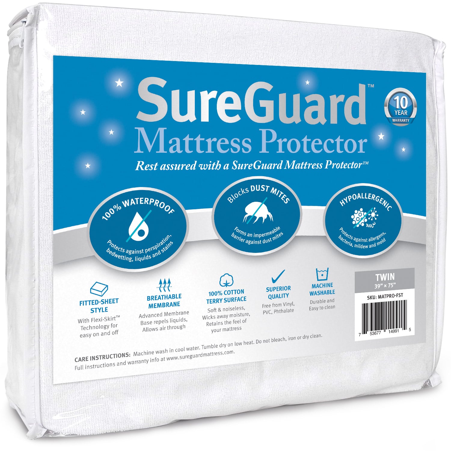 Twin Size SureGuard Mattress Protector