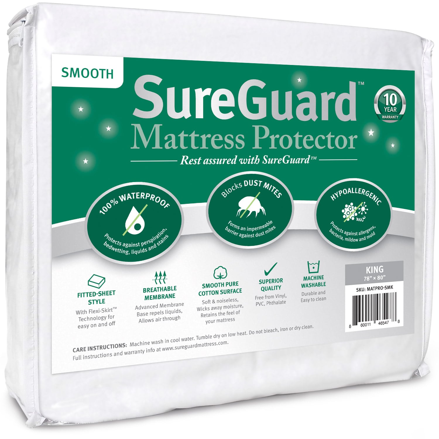 Smooth King Size SureGuard Mattress Protector